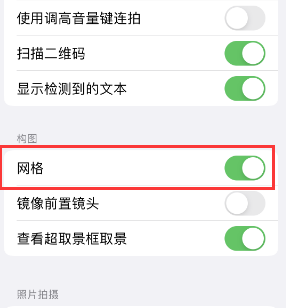 安居苹果手机维修网点分享iPhone如何开启九宫格构图功能 